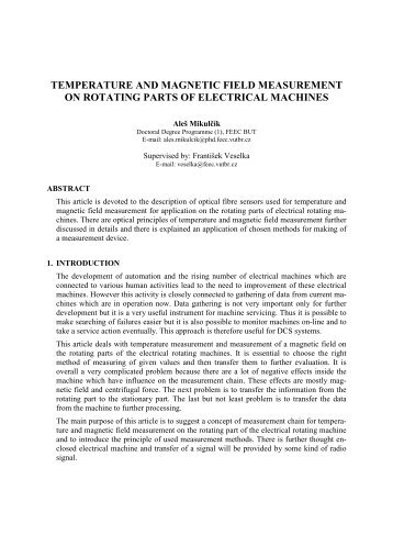 Temperature and Magnetic Field Measurement on Rotating Parts