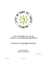 2011 Standards Manual | Utility Systems | City of Port St. Lucie, Florida