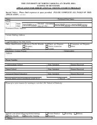 Visiting Student Application Form - UNC School of Dentistry - The ...