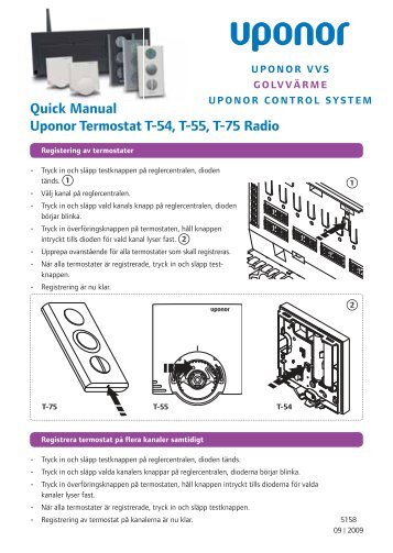 Quick Manual Uponor Termostat T-54, T-55, T-75 ... - Uponor AB