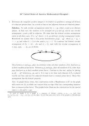 34th United States of America Mathematical Olympiad 1. Determine ...