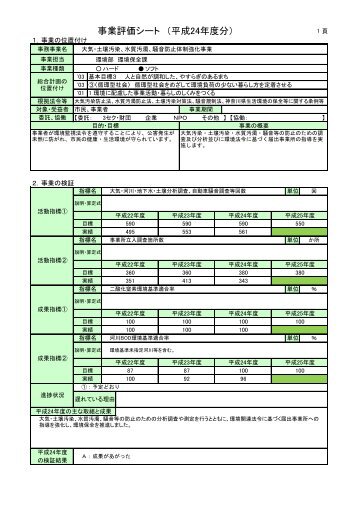 事業評価シート （平成24年度分）