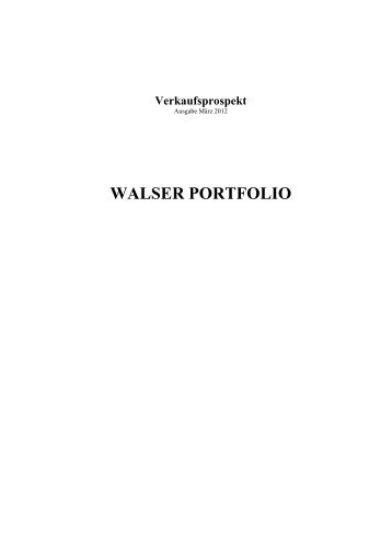 WALSER PORTFOLIO