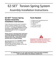 EZ-SETÂ® Torsion Spring System - Clopay