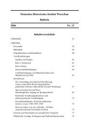 Deutsches Historisches Institut Warschau Bulletin 2006 Nr. 13 ...