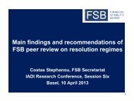 FSB peer review on resolution regimes