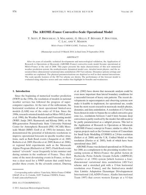 The AROME-France Convective-Scale Operational Model