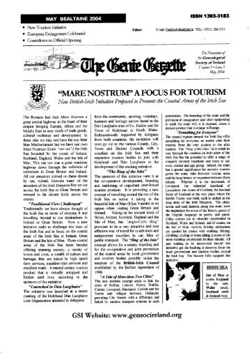 May 2004 - Genealogical Society of Ireland