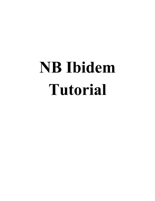 Ibidem Tutorial Nota Bene
