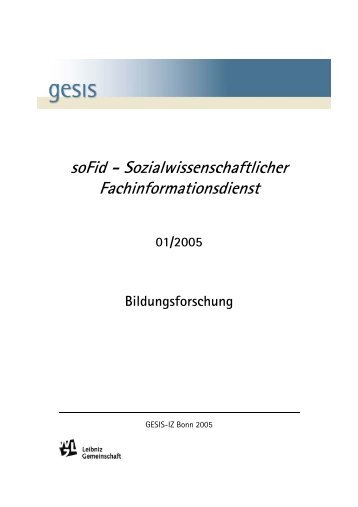 Sozialwissenschaftlicher Fachinformationsdienst - soFid - Sowiport