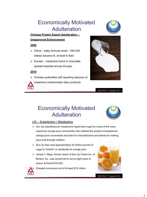 Overview of FDA's Food Defense Activities - Food and Drug Law ...