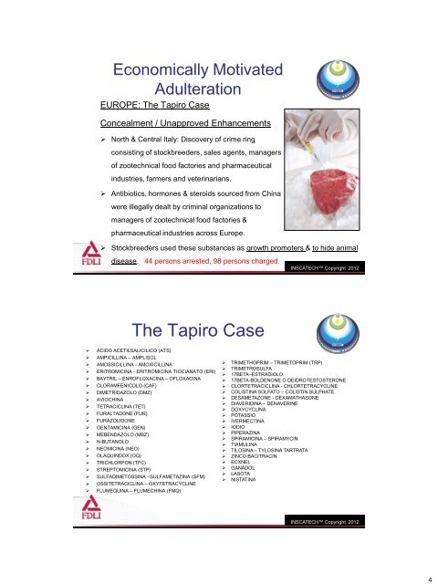 Overview of FDA's Food Defense Activities - Food and Drug Law ...