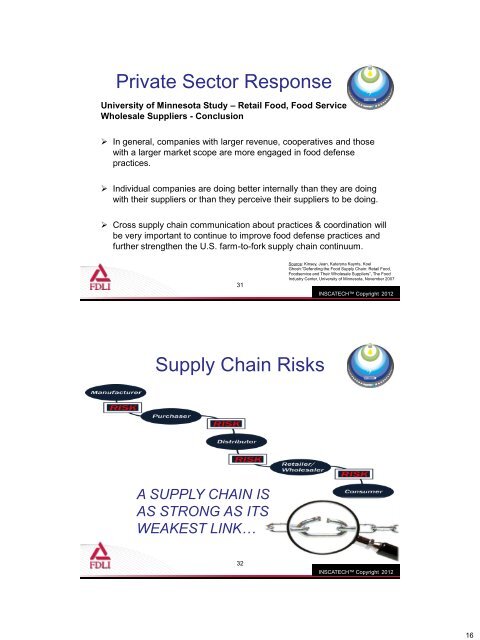 Overview of FDA's Food Defense Activities - Food and Drug Law ...