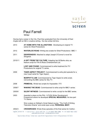 Paul Farrell - Sayle Screen