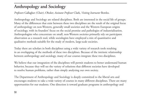 Anthropology and Sociology - Ursinus College