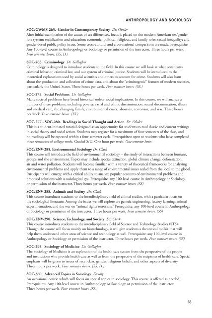 Anthropology and Sociology - Ursinus College