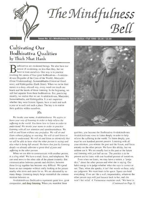 by Thich Nhat Hanh - The Mindfulness Bell