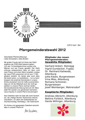 Pfarrgemeinderatswahl 2012 - Stift Altenburg