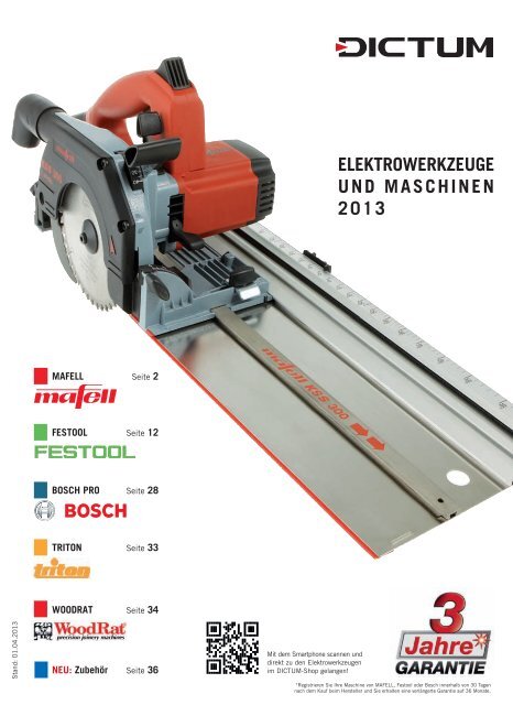 Katalog Elektrowerkzeuge und Maschinen als PDF ... - DICTUM GmbH