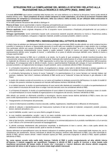 istruzioni per la compilazione del modello istat ... - Servizio Statistica