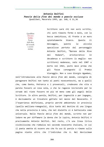 Antonio Delfini Poesie della fine del mondo e poesie escluse