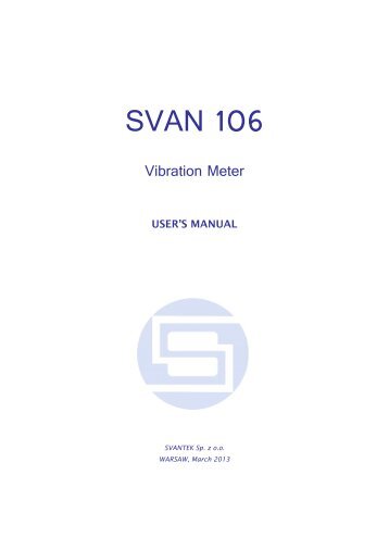 SV 106 User manual - Svantek
