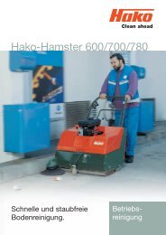 Prospekt Hako Kehrsaugmaschine Hako-Hamster 600-700-780