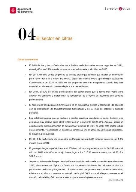 Informe sectorial: Bienestar e imagen personal - Barcelona Treball