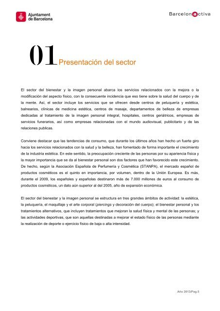 Informe sectorial: Bienestar e imagen personal - Barcelona Treball
