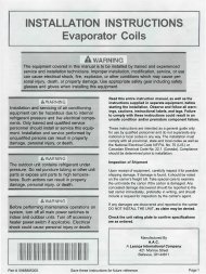 INSTALLATION INSTRUCTIONS Evaporator Coils - Alpine Home Air ...