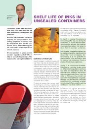 Shelf life of inks in unsealed containers - Coates Screen