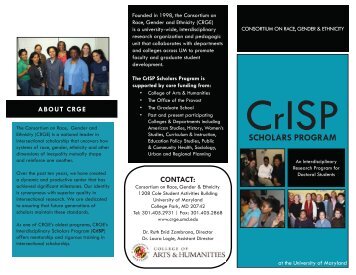 CrISP BROCHURE (PDF) - Consortium on Race, Gender and ...