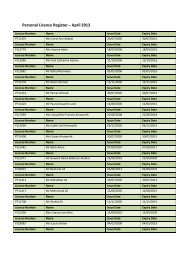 Personal Licence Register â April 2013