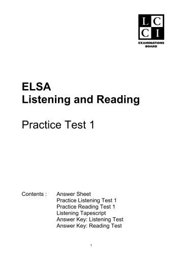 toeic sample ets Instructions   and Questions Sample The Test ELSA Listening