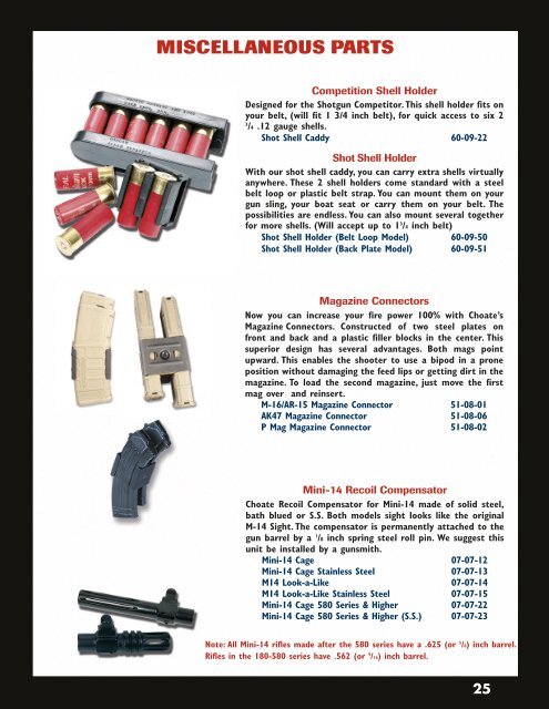 Master Products Catalog - Choate Machine & Tool, Inc.
