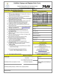 Exhibitor Signage and Rigging Order Form