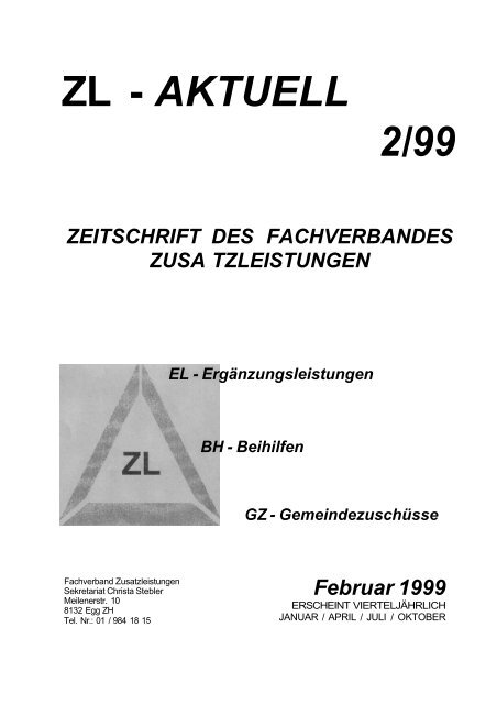 ZL - AKTUELL 2/99 - Fachverband Zusatzleistungen