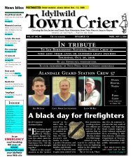 Idyllwild In tribute - Idyllwild Town Crier