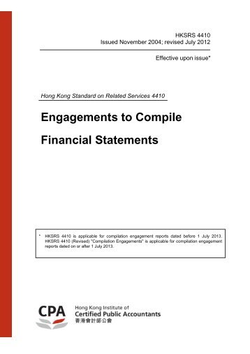 Engagements to Compile Financial Statements - Hong Kong Society ...