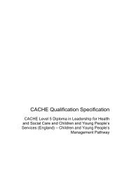 Qualification Specification - Cache