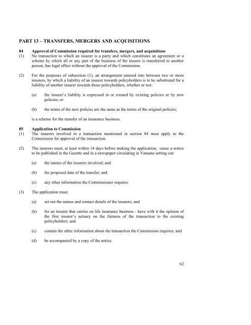 Insurance Act No.54 of 2005 - Vanuatu Financial Services ...