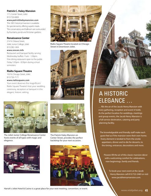 Joliet Visitors Bureau Magazine -  VisitJoliet