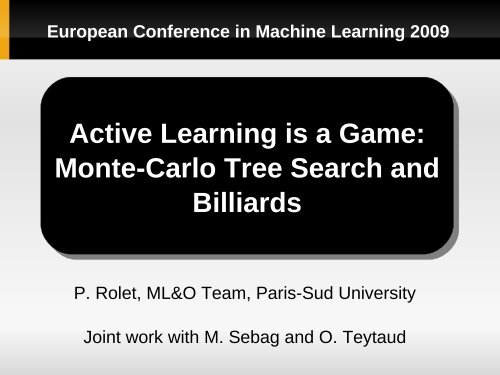 Monte-Carlo Tree Search and Billiards - VideoLectures