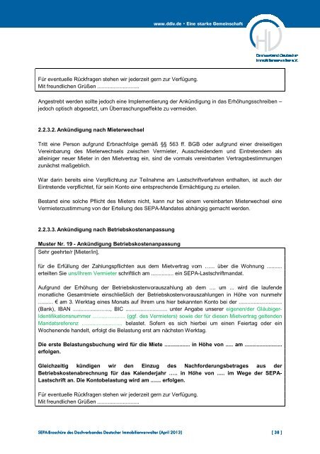 SEPA-BroschÃ¼re - Verband der Immobilienverwalter Hessen eV