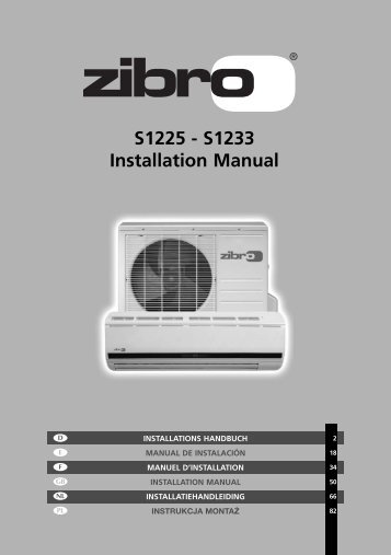 S1225 - S1233 Installation Manual - Zibro