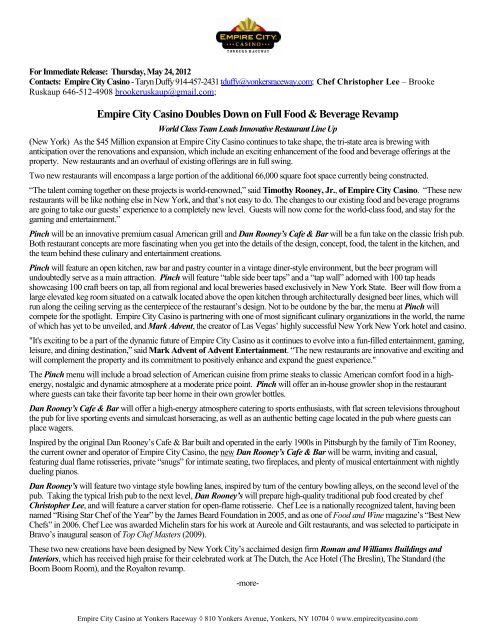 Empire City Casino Doubles Down On Full Food Amp Beverage Revamp