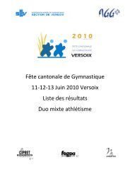 FÃªte cantonale de Gymnastique 11-12-13 Juin 2010 ... - FSG Versoix