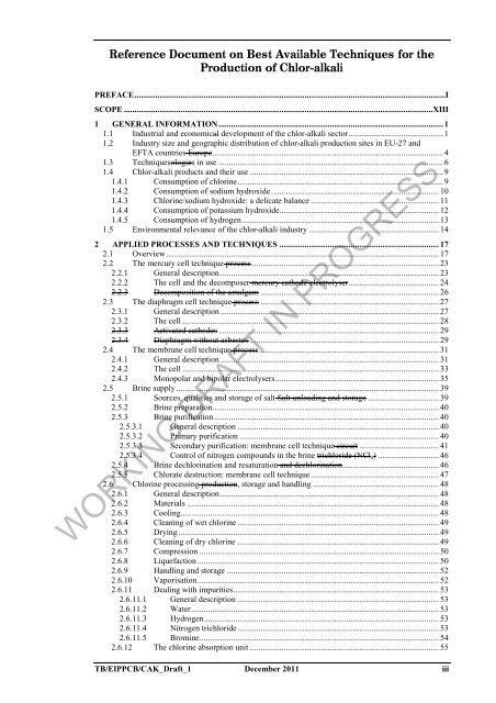 (BAT) Reference Document for the Production of Chlor-alkali ...