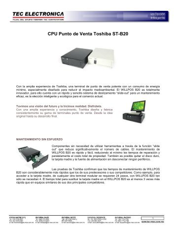 CPU Punto de Venta Toshiba ST-B20 - Tec