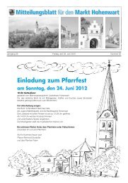 Einladung zum Pfarrfest am Sonntag, den 24 ... - Markt Hohenwart